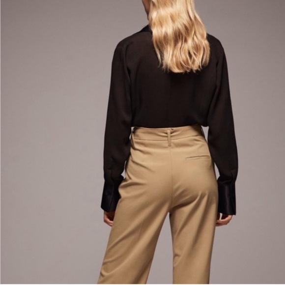 Zara Wide Leg Belted Pant Taupe Brown Size M - Picture 7 of 8